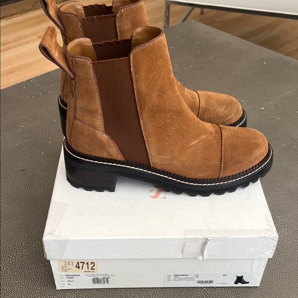Brown Suede Ankle Boots - Picture 1 of 5